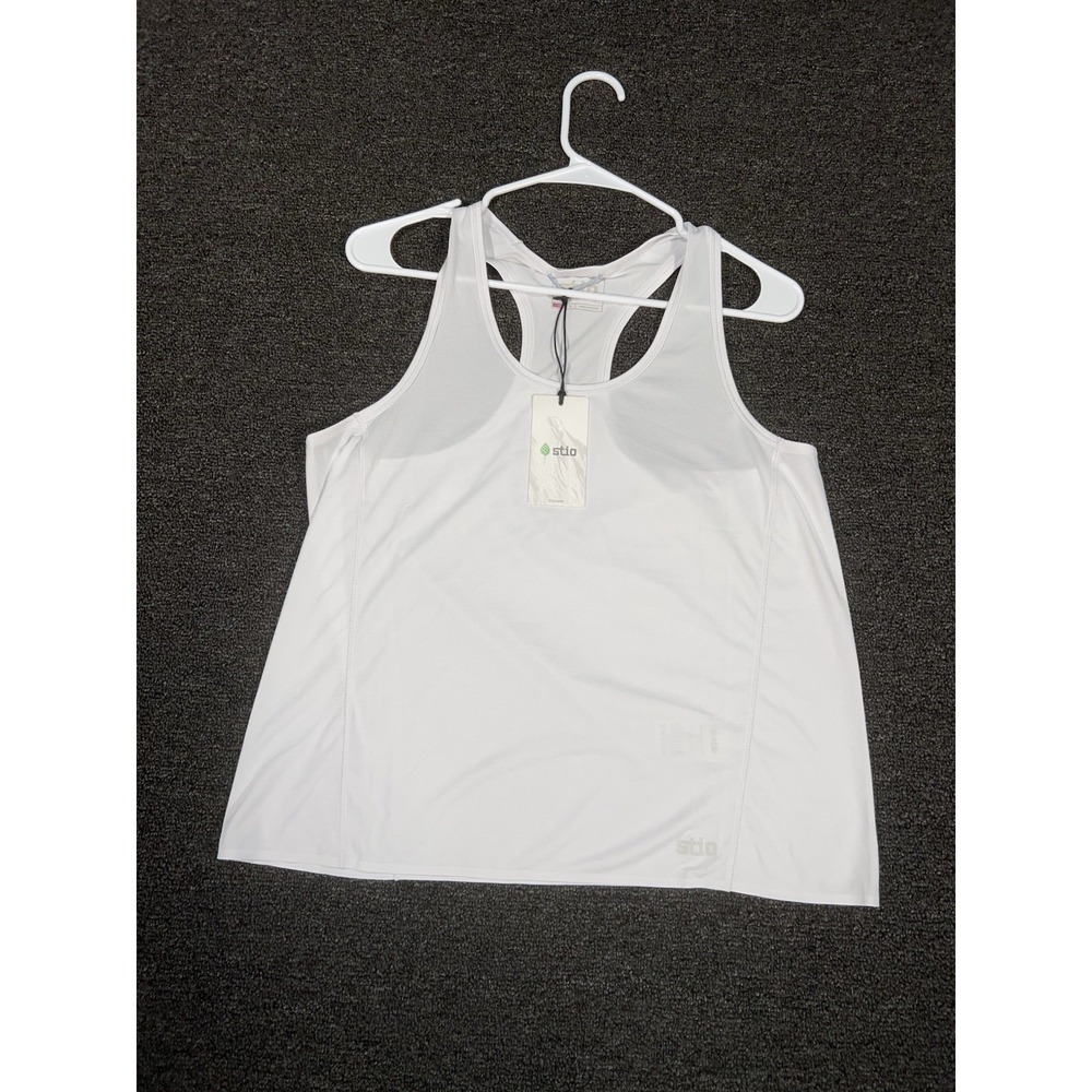 New Stio Women's Medium Lucent Tank Morning Frost Racerback Activewear